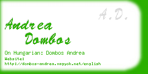 andrea dombos business card